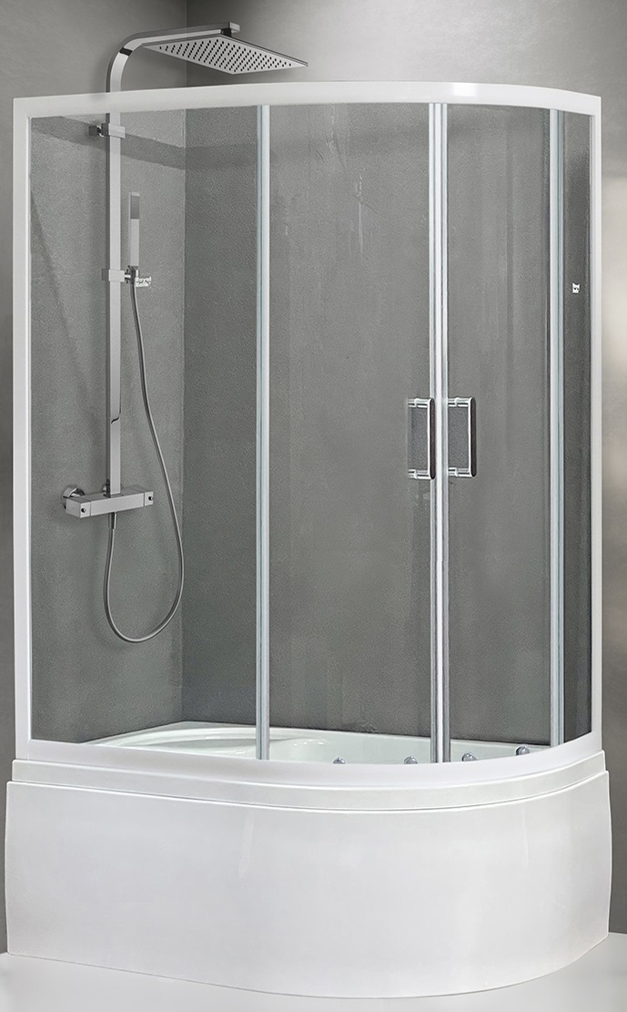 Душевой уголок Royal Bath RB 8120BK-T-L (прозрачное) левый
