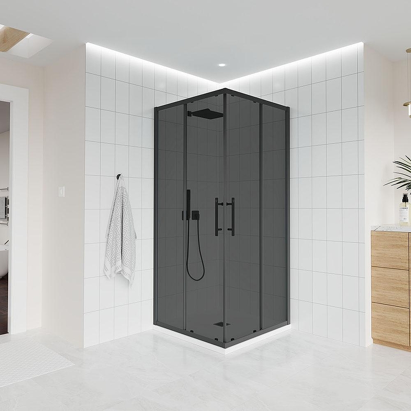 Душевой уголок Veconi Evo 300 B 120х90 E3-B-12090-12-C9 профиль Черный матовый стекло тонированное матовое