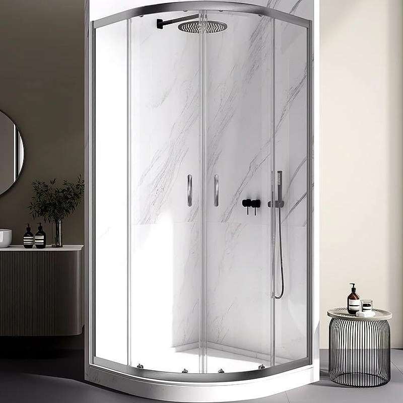 Душевой уголок Veconi Rovigo RV-202GR 80х80 RV202GR-80-01-C4 профиль Графит брашированный стекло прозрачное