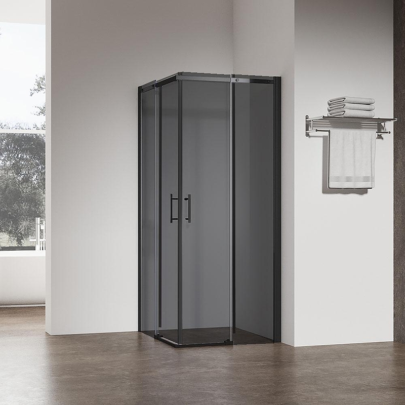 Душевой уголок Veconi Rovigo RV-50B 110х80 RV50B-11080-05-C8 профиль Черный матовый стекло тонированное