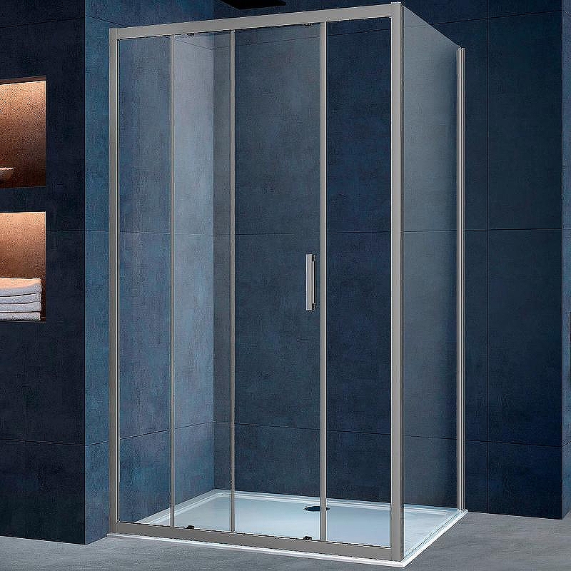 Душевой уголок Vincea Alpha 120x90 VSR-3AL9012CLGM профиль Вороненая сталь стекло прозрачное