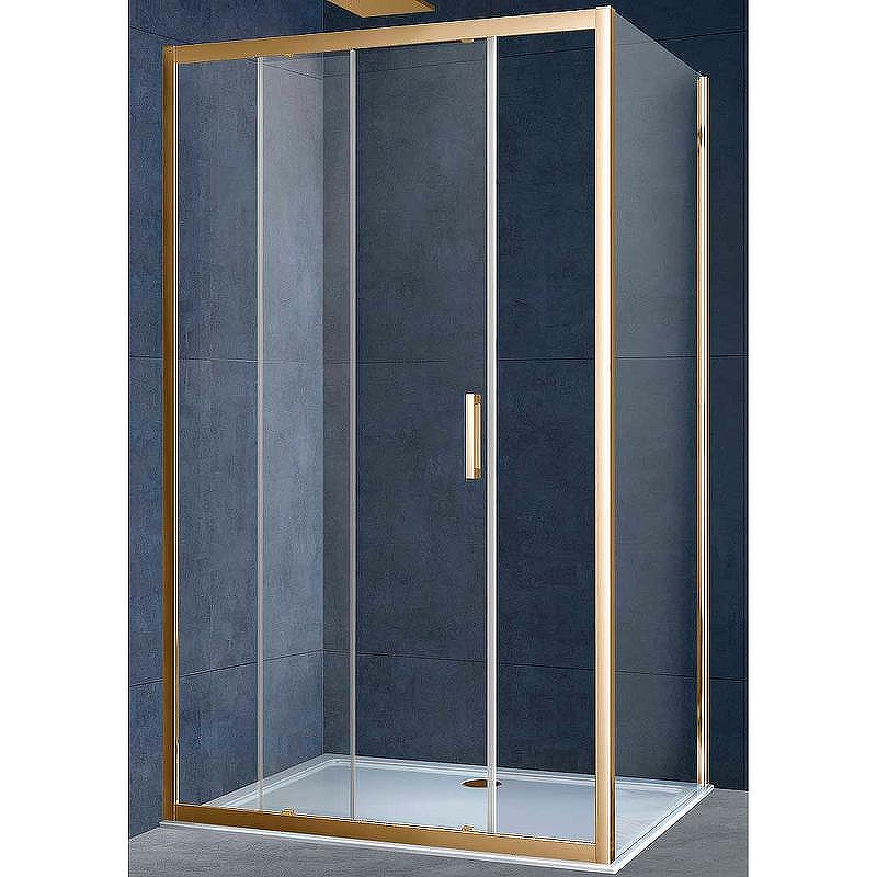 Душевой уголок Vincea Alpha 130x80 VSR-3AL8013CLG профиль Брашированное золото стекло прозрачное