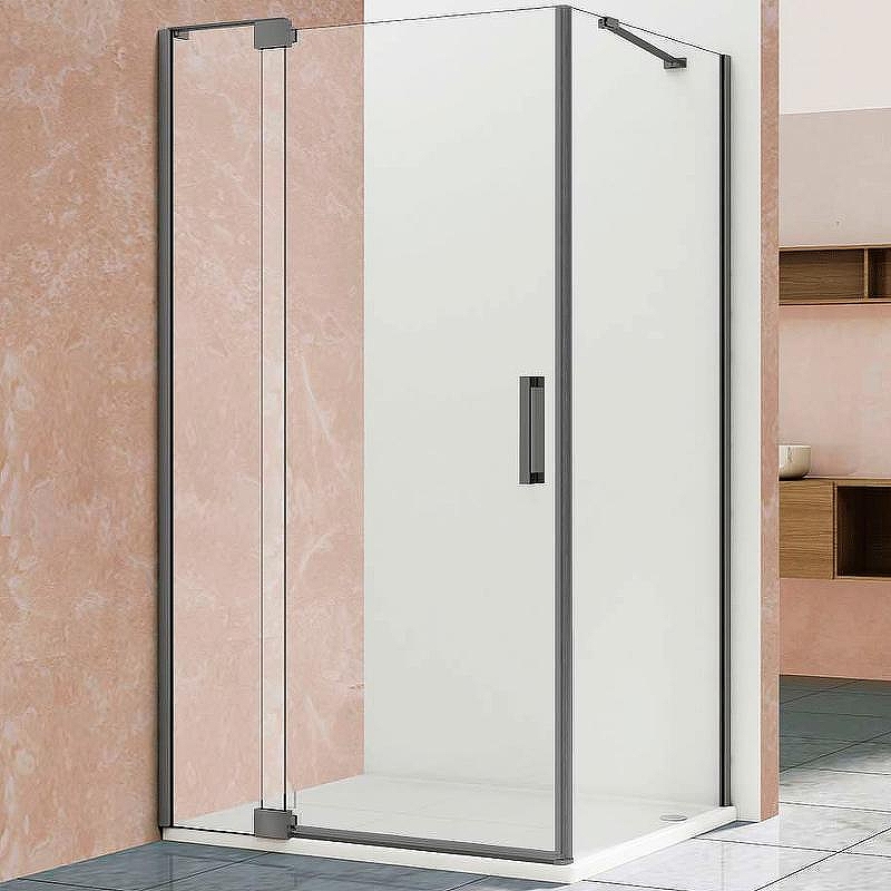 Душевой уголок Vincea Extra 90x90 VSR-1E809090CLGM профиль Вороненая сталь стекло прозрачное