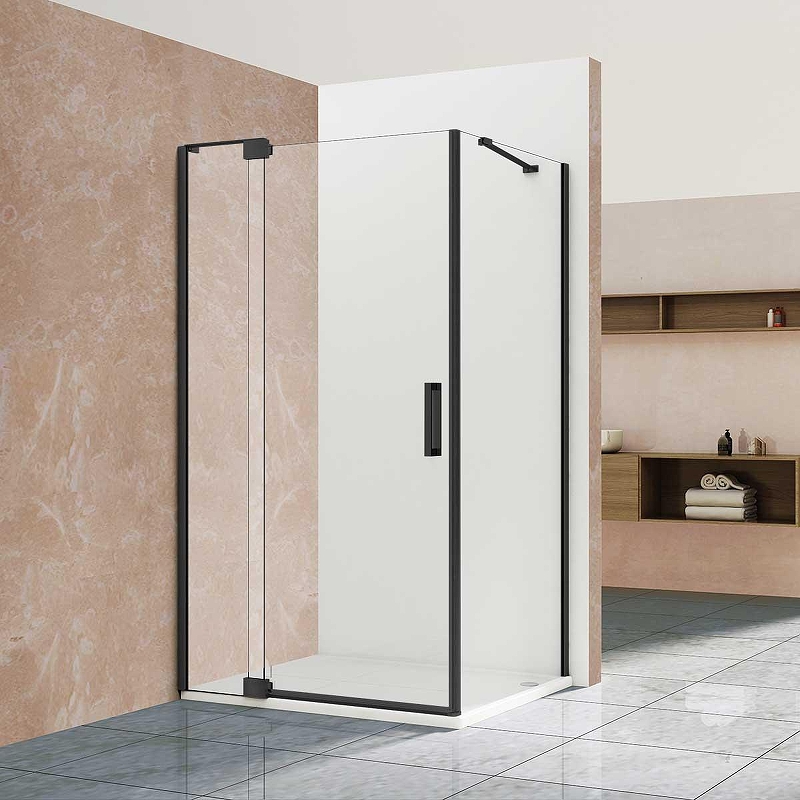 Душевой уголок Vincea Extra NaNх80 VSR-1E101180CLB профиль Черный стекло прозрачное
