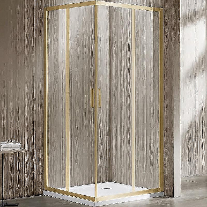 Душевой уголок Vincea Garda 100x90 VSS-1G9010CLG профиль Брашированное золото стекло прозрачное