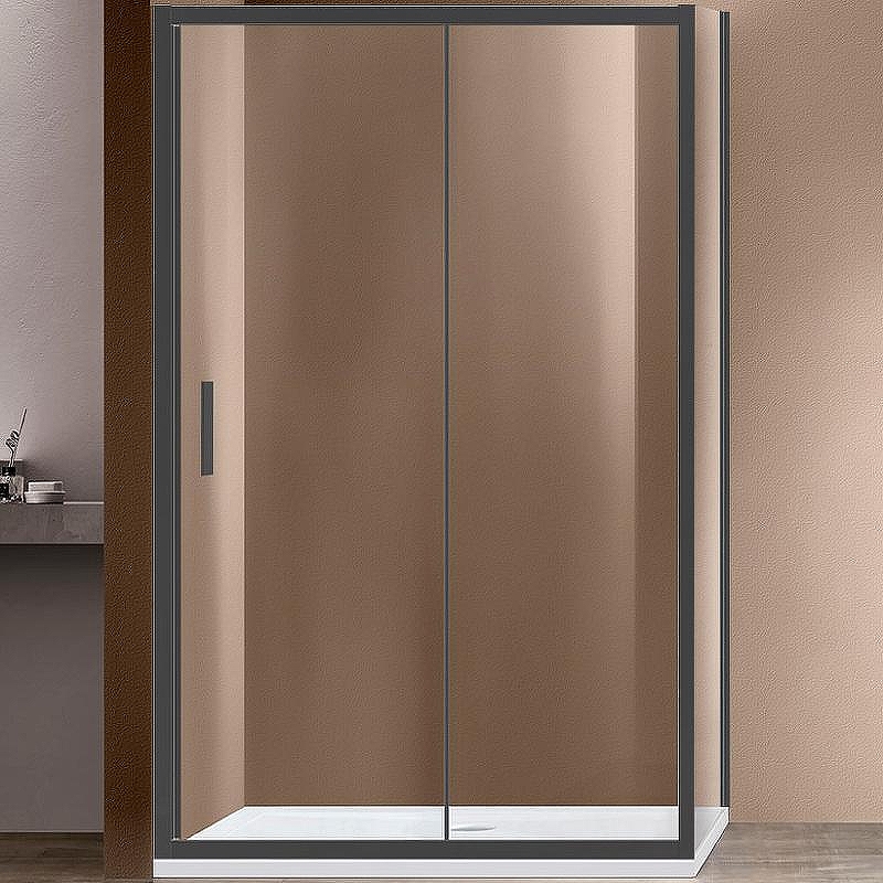 Душевой уголок Vincea Garda 140x80 VSR-1G8014CLGM профиль Вороненая сталь стекло прозрачное