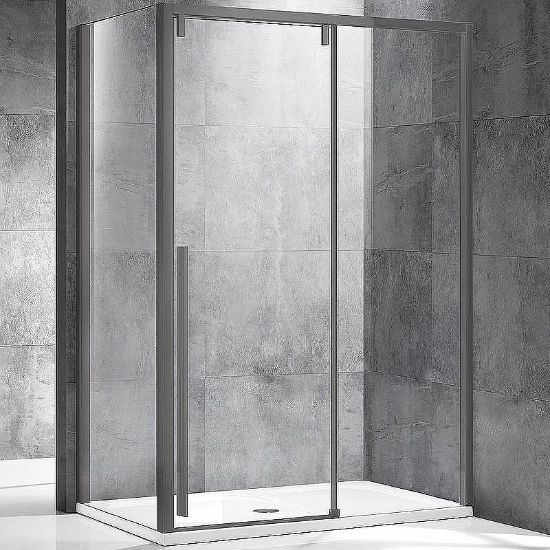 Душевой уголок Vincea Lugano 130x90 VSR-1L9013CLGM-1 профиль Вороненая сталь стекло прозрачное