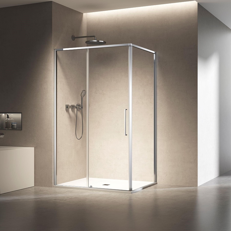Душевой уголок Vincea Slim 8mm 120х80 VSR-6SL8012CL профиль Хром стекло прозрачное