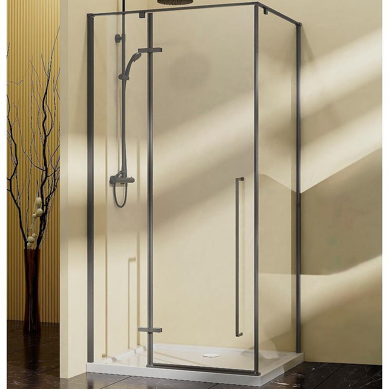 Душевой уголок Vincea Slim-N 100x100 VSR-5SN1010CLGM профиль Вороненая сталь стекло прозрачное