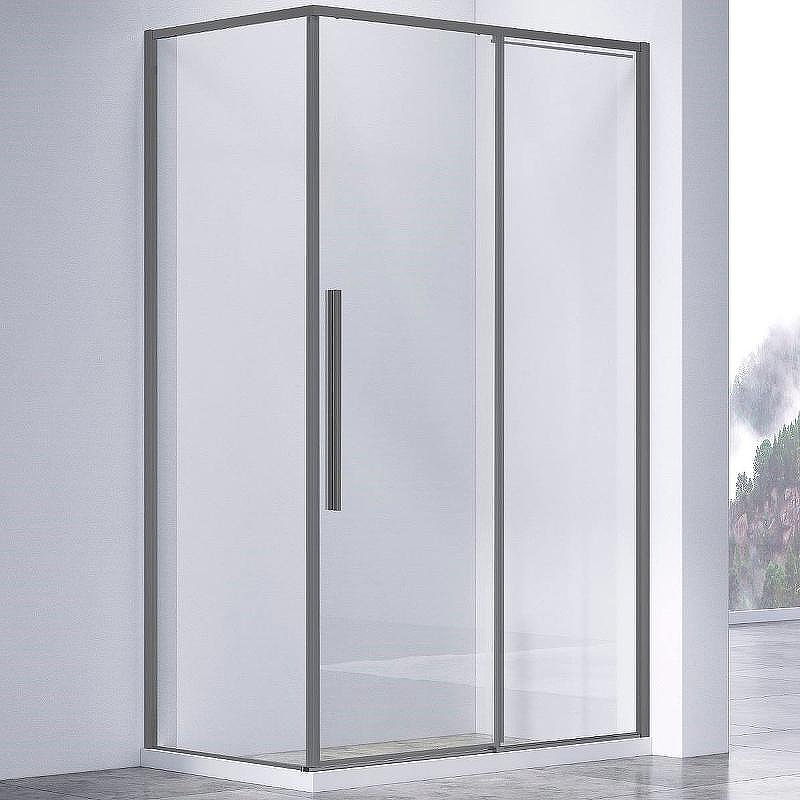 Душевой уголок Vincea Slim-N 130x80 VSR-4SN8013CLGM профиль Вороненая сталь стекло прозрачное