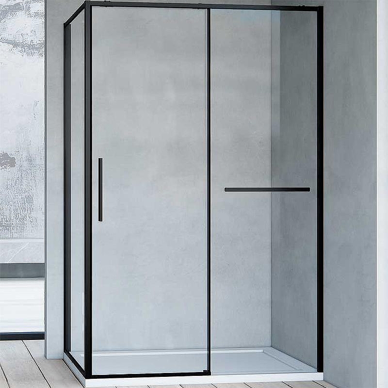 Душевой уголок Vincea Slim Soft 120x100 VSR-1SS1012CLB профиль Черный стекло прозрачное