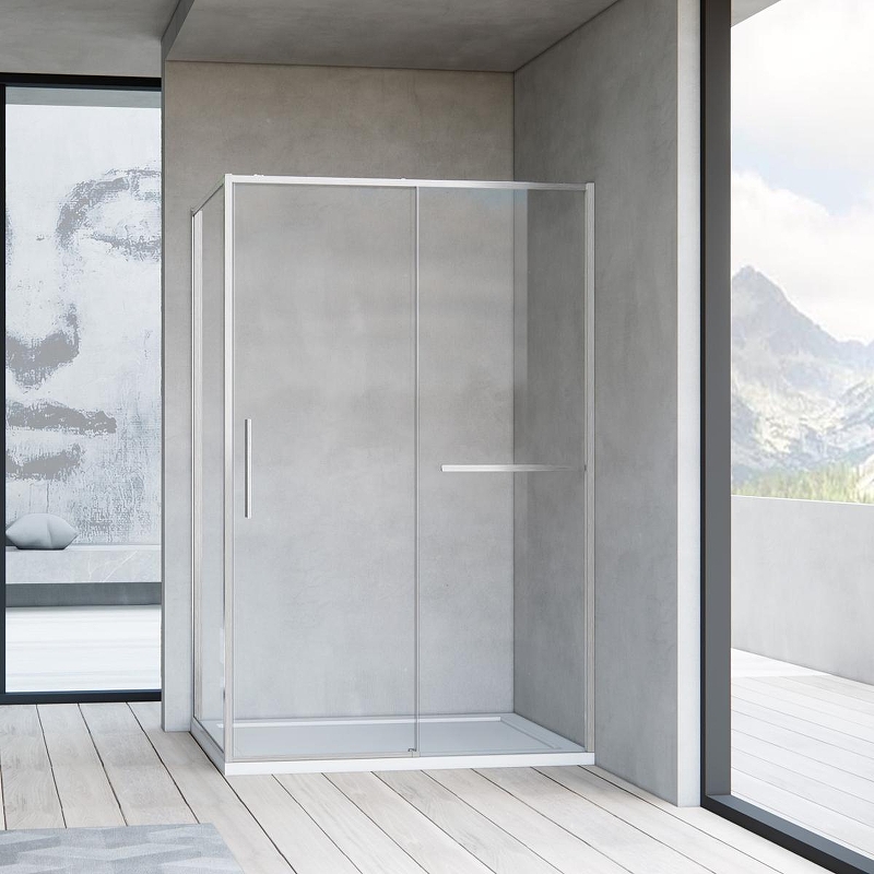 Душевой уголок Vincea Slim Soft 120x90 VSR-1SS9012CLBN профиль Брашированный никель стекло прозрачное