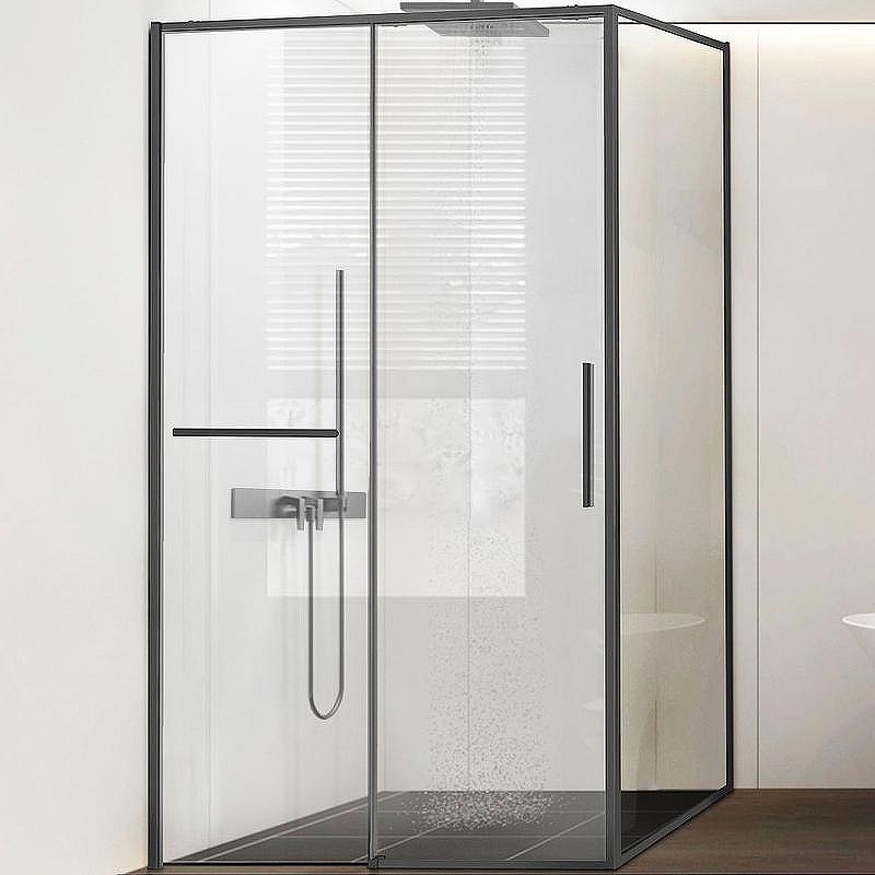 Душевой уголок Vincea Slim Soft 150x100 VSR-1SS1015CLGM профиль Вороненая сталь стекло прозрачное