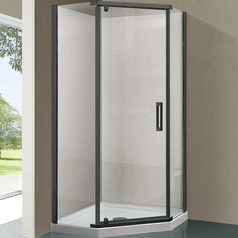 Душевой уголок Vincea Stresa 90x90 VSP-1S900CLGM профиль Вороненая сталь стекло прозрачное