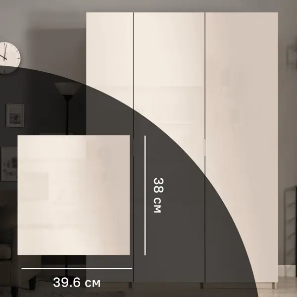 Дверь для шкафа Лион 39.6x38x1.6 см ЛДСП цвет бежевый