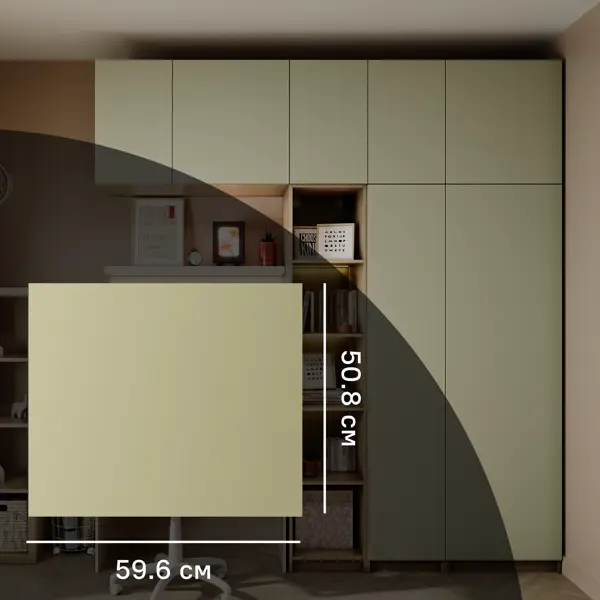 Дверь Лион Дигора 59.6x50.8x1.6 см ЛДСП цвет зеленый