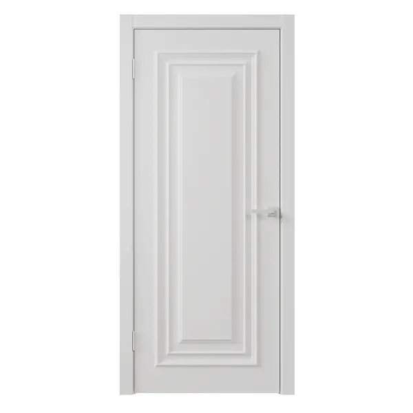 Дверь межкомнатная глухая Диана 1 80x230 см эмаль цвет белый с замком и петлями