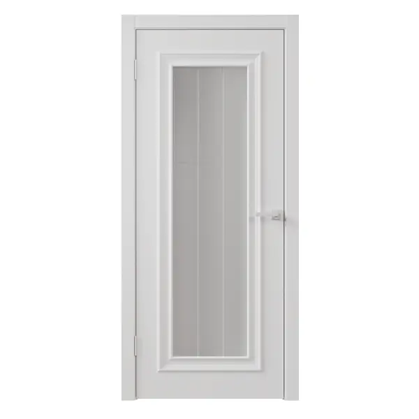 Дверь межкомнатная со стеклом Диана 1 70x220 см эмаль цвет белый с замком и петлями