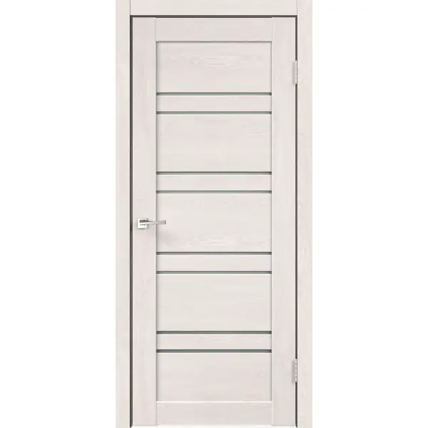Дверь межкомнатная со стеклом Лайн 1 90x200 см Hardflex цвет дуб тернер белый без замка, без петель