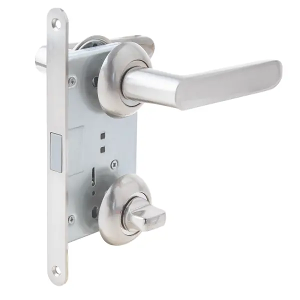 Дверная ручка на розетке Armex 14170-A/5300-MC-WC/WC-1403 с запиранием цвет никель