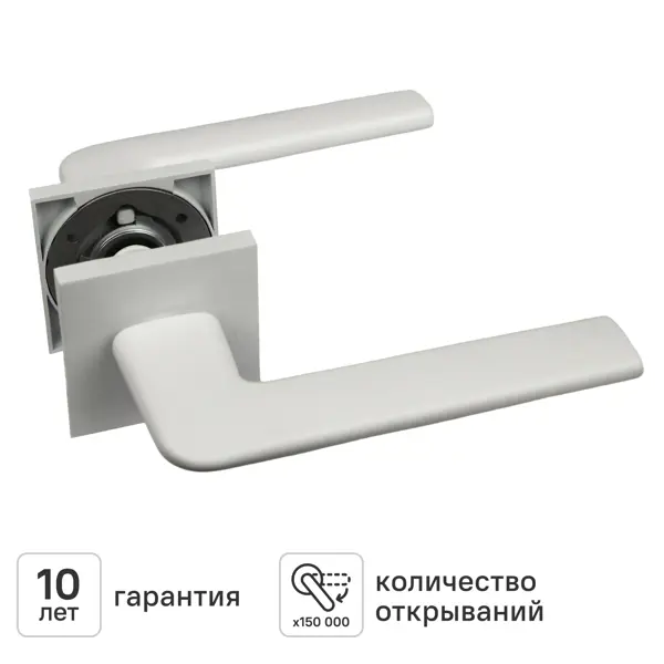 Дверная ручка на розетке KREAFORTA Акация без запирания цвет белый