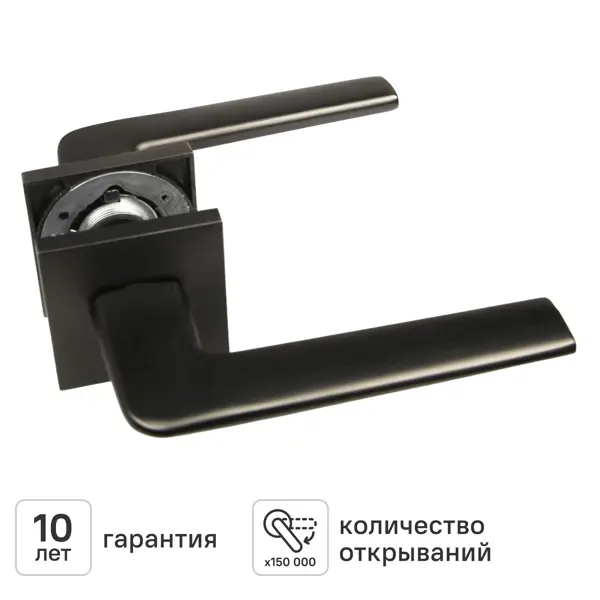 Дверная ручка на розетке KREAFORTA Акация без запирания цвет графит