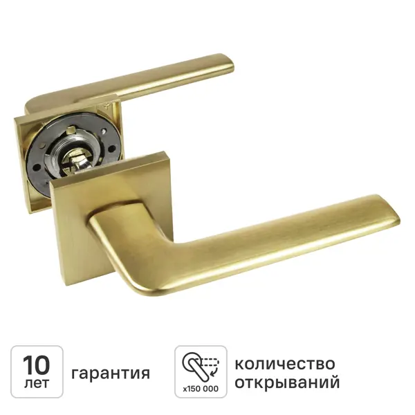 Дверная ручка на розетке KREAFORTA Акация без запирания цвет золото