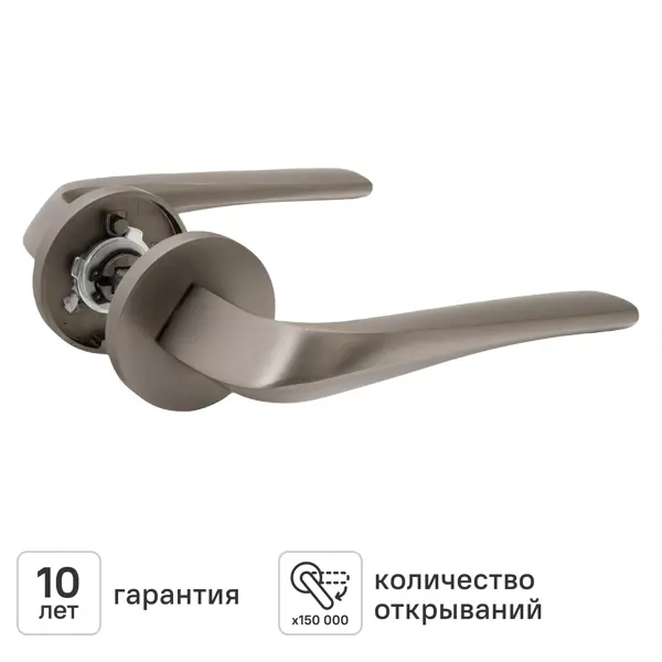 Дверная ручка на розетке KREAFORTA Ая без запирания цвет графит