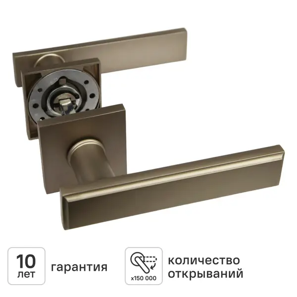 Дверная ручка на розетке KREAFORTA Двиница без запирания цвет никель