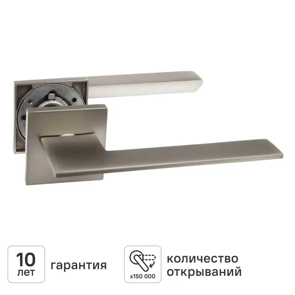 Дверная ручка на розетке KREAFORTA Икса без запирания цвет никель