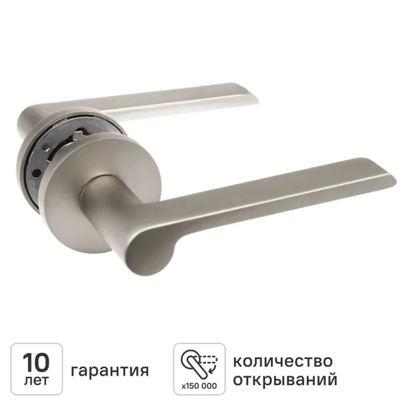 Дверная ручка на розетке KREAFORTA Кенон без запирания цвет никель