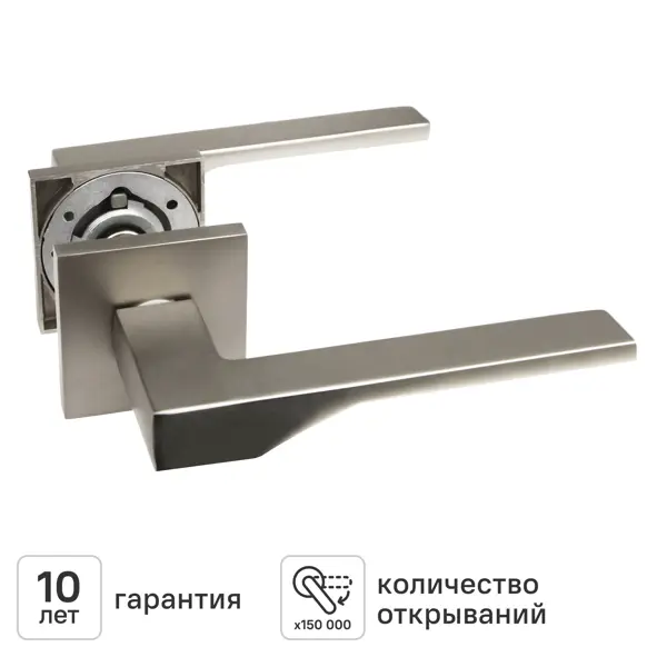 Дверная ручка на розетке KREAFORTA Мюлен без запирания цвет никель