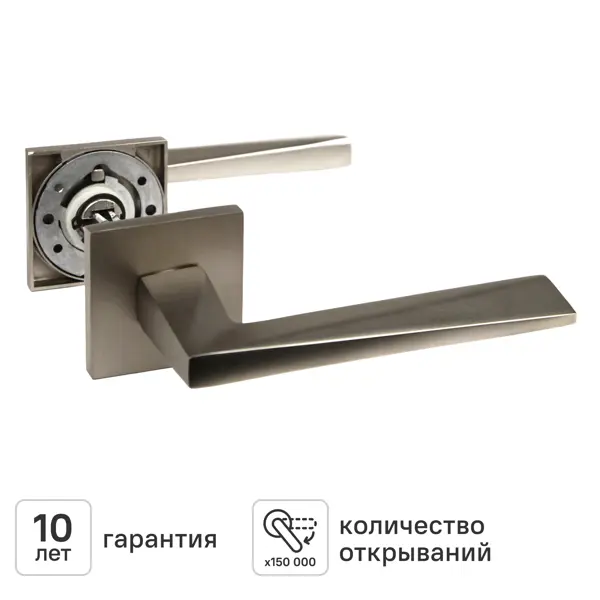 Дверная ручка на розетке KREAFORTA Нева без запирания цвет никель