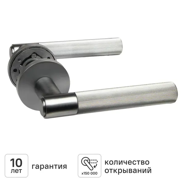 Дверная ручка на розетке KREAFORTA Норбо без запирания цвет хром