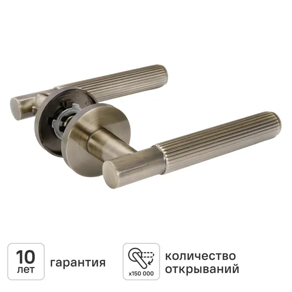 Дверная ручка на розетке KREAFORTA Норбо без запирания цвет бронза