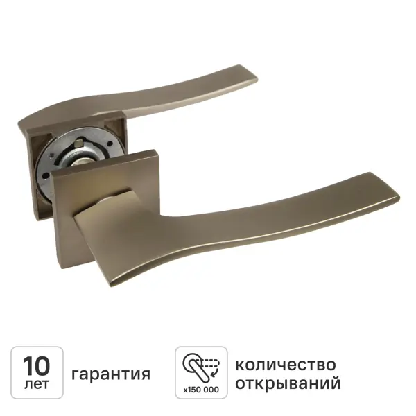 Дверная ручка на розетке KREAFORTA Орон без запирания цвет никель