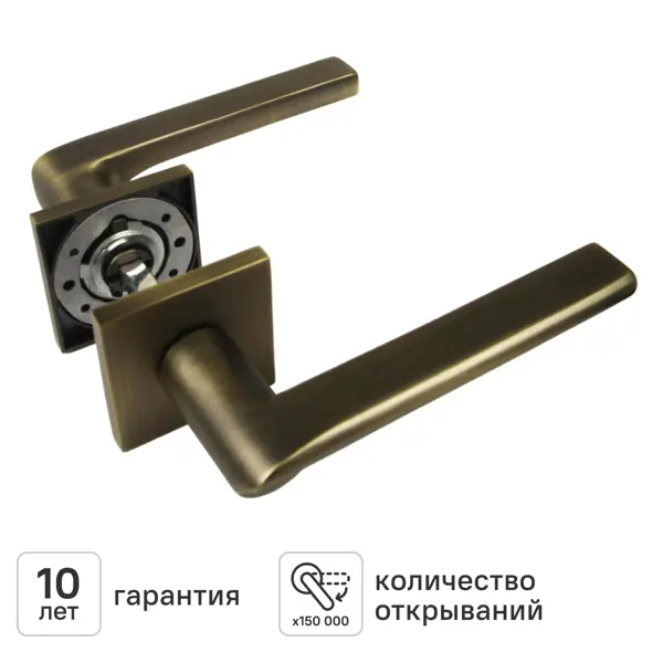 Дверная ручка на розетке KREAFORTA Паудер без запирания цвет бронза