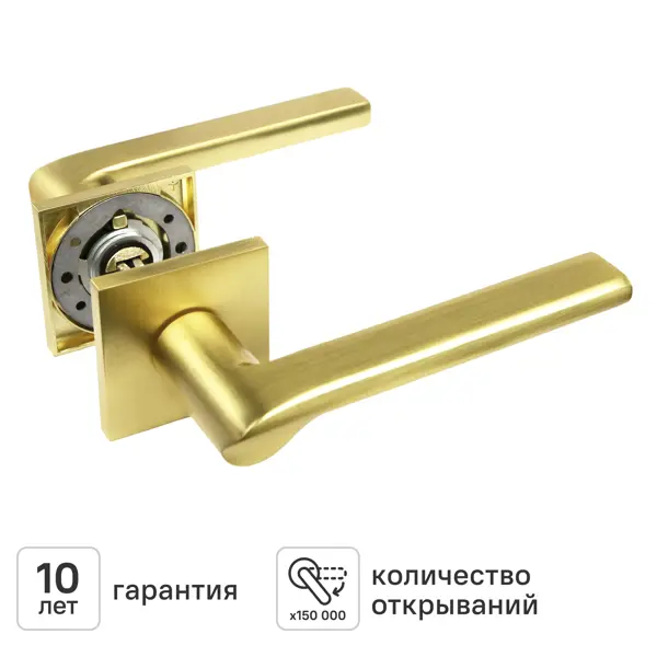 Дверная ручка на розетке KREAFORTA Паудер без запирания цвет золото