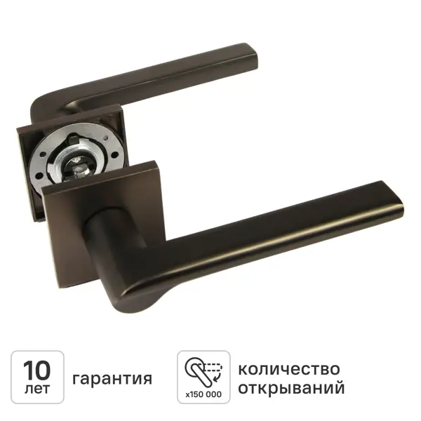 Дверная ручка на розетке KREAFORTA Паудер без запирания цвет графит