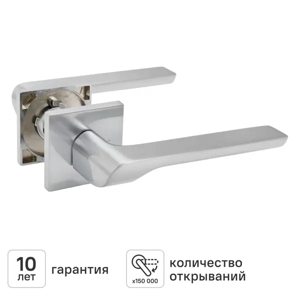 Дверная ручка на розетке KREAFORTA Паудер без запирания цвет хром