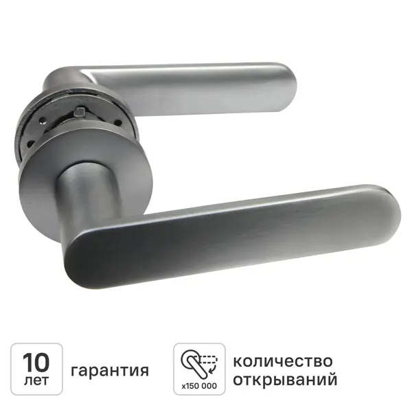 Дверная ручка на розетке KREAFORTA Шуя без запирания цвет хром