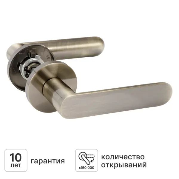 Дверная ручка на розетке KREAFORTA Шуя без запирания цвет бронза