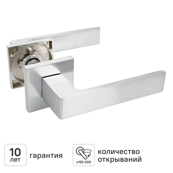 Дверная ручка на розетке KREAFORTA Сожа без запирания цвет хром