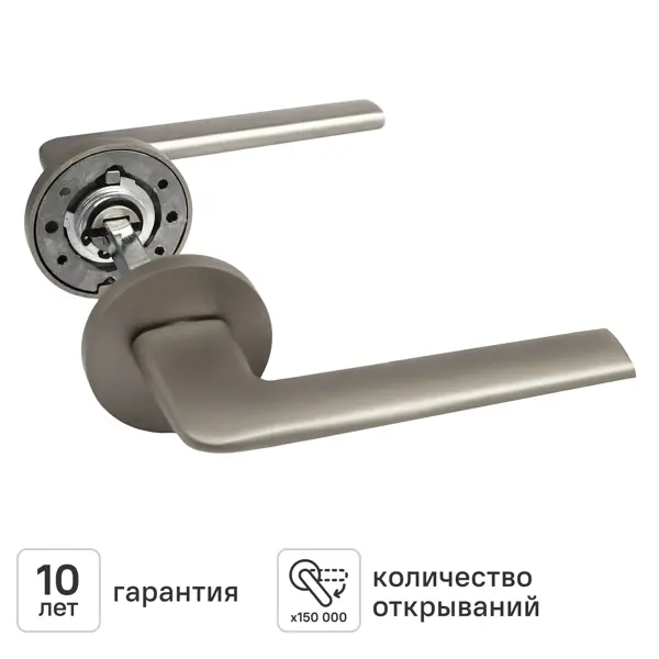 Дверная ручка на розетке KREAFORTA Ункель без запирания цвет никель
