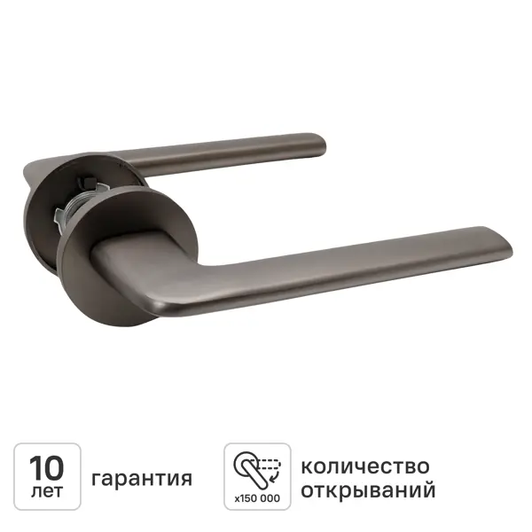 Дверная ручка на розетке KREAFORTA Ункель без запирания цвет графит