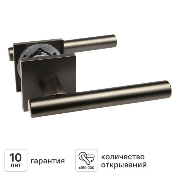 Дверная ручка на розетке KREAFORTA Усожа без запирания цвет графит