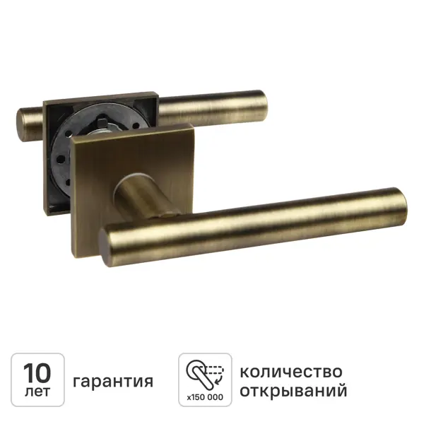 Дверная ручка на розетке KREAFORTA Усожа без запирания цвет бронза