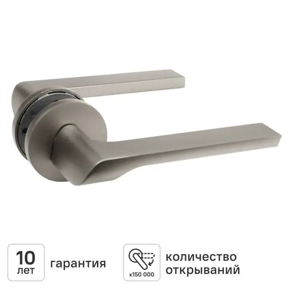 Дверная ручка на розетке KREAFORTA Вихра без запирания цвет никель
