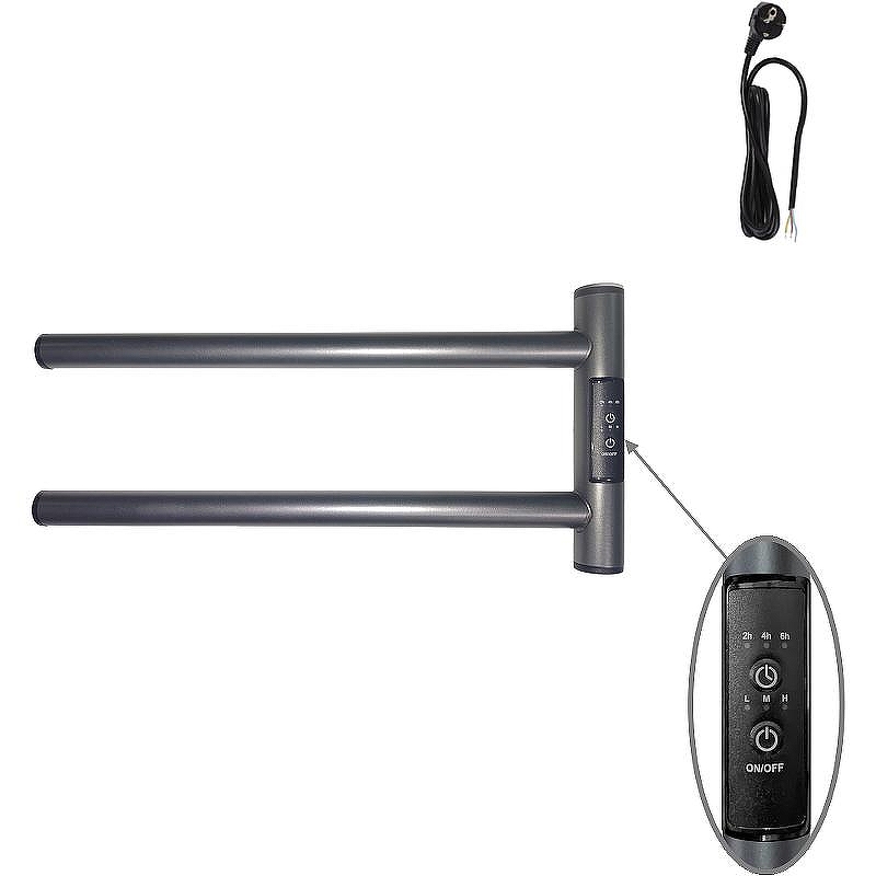 Электрический полотенцесушитель Маргроид Cook 190х110 Cook-1840-1049-7024R правый Графитовый серый