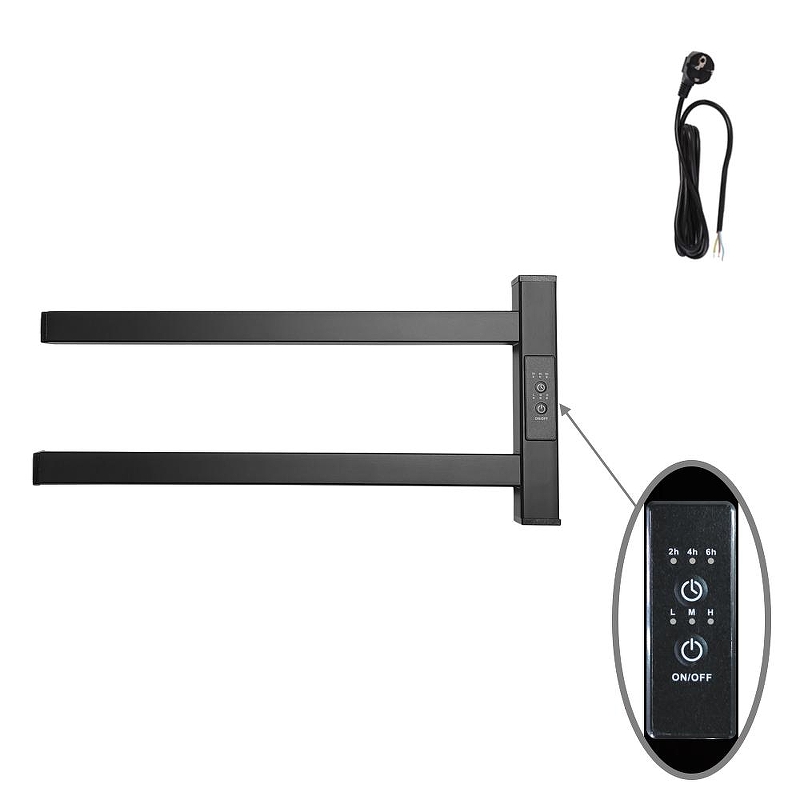 Электрический полотенцесушитель Маргроид Cook профильный 1.95 x 4.05 Cook-1840-1081-9005R цвет Черный матовый
